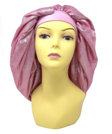 Holographic Extra Jumbo Nightcap Twinkle Deluxe - Pink Hot Pink Sleep Cap Bonnet Hat - Buy Online on GoSupps.com
