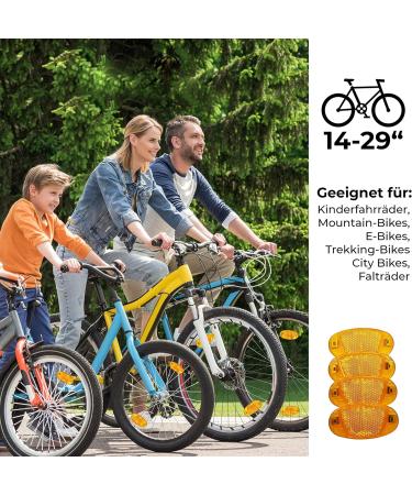 Spoking Reflectors for Bicycles - Extra Reinforced Steel Clips Orange Cat Eyes STVZO Certified - Perfect for Racing MTB Trekking & Children's Bikes - 4-Piece Set - Buy Online on GoSupps.com