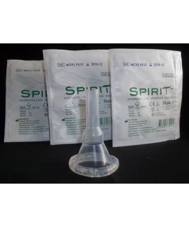 10 -Pack Spirit Condom Catheters Hydrocolloid Sheath Style 1, 32mm Intermediate Rochester/Bard