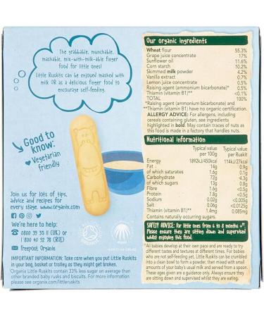 Organix Vanilla Organic Little Ruskits 6+ Months (10 x 60 g) (Pack of 4), Total 40 Ruskits - Buy Online on GoSupps.com