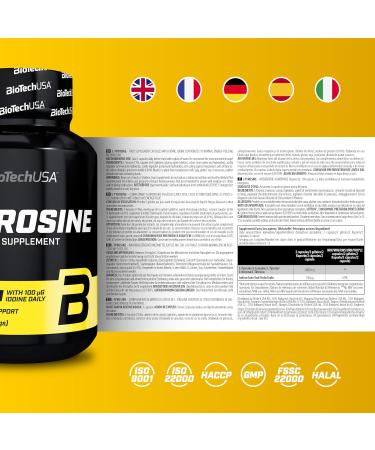 Buy Biotechusa L-Tyrosine Capsules | Iodine-Enriched for Thyroxine Production & Enhanced Focus | 100 Capsules - International Shipping Available - Buy Online on GoSupps.com