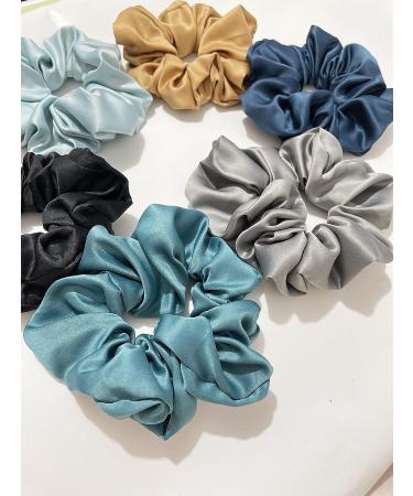 6-Piece Satin Silk Hair Scrunchies Set - Big Hair Ties Ponytail Holders, No Damage - Buy Online on GoSupps.com