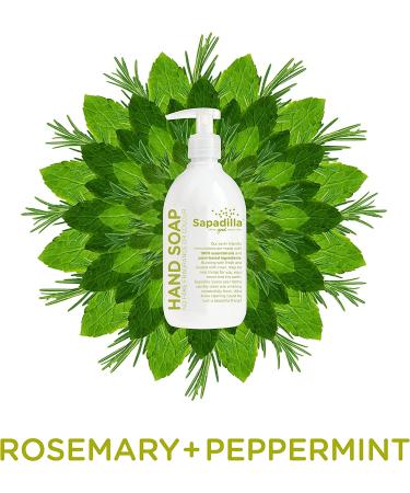 Sapadilla Rosemary + Peppermint Biodegradable Hand Soap - 12 oz Pump - Eco-Friendly & Refreshing - Buy Online on GoSupps.com