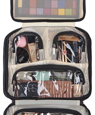 Large Hanging Toiletry Bag for Women - Travel Makeup Case with Hook - Cosmetic Organizer for Full-Sized Bottles - Beauty Essentials - Black - Buy Online on GoSupps.com
