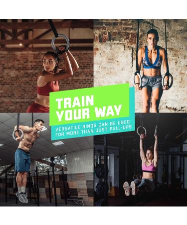 Elite Sportz Gymnastic Rings - Total Body Strength Training Set for Pull Ups - Non Slip Olympic Rings for Indoor Workouts - Buy Online on GoSupps.com