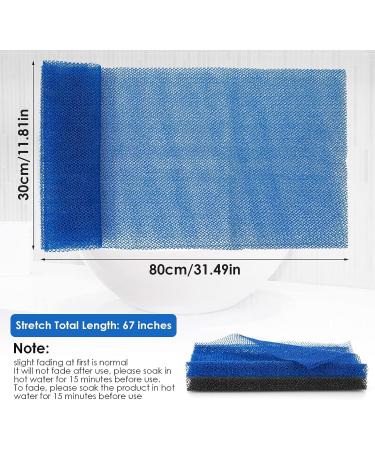 African Exfoliating Net Sponge Bath Set - 2 Pieces for Skin Smoother, Daily Use | Black Blue - Buy Online on GoSupps.com
