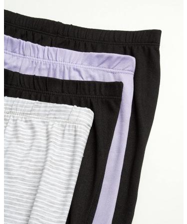 Girls Leggings 4 Pack Super Soft Yoga Dance Lounge Pants (Size 8-14) Black/Grey Stripe/Lavender - 8-10 - Buy Online on GoSupps.com