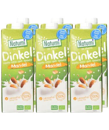 Natumi Unsweetened Almond Drink 6 Pack - Organic Vegan Milk Alternative Lactose-Free 1L Each - Perfect for Baking & Cooking - Buy Online on GoSupps.com