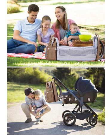 SndMor Wrap Bag Backpack - Multifunctional Diaper Bag with Bed Function & Stroller Hook | Ideal for Moms & Dads | Khaki - Buy Online on GoSupps.com