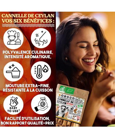 Nab r - 200 gr Poudre Cannelle de Ceylan 100% BIO Sans Additifs Cannelle moulue de Ceylan Madagascar - Buy Online on GoSupps.com