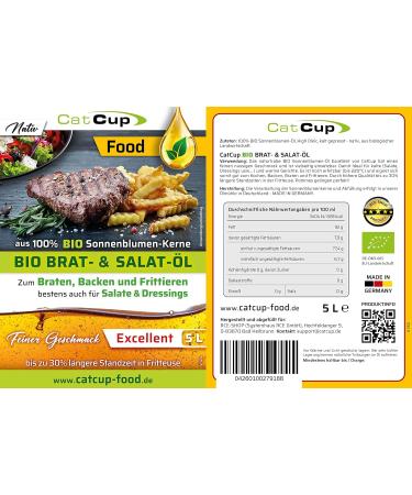 Buy Organic High Oleic Sunflower Oil (5L) - Premium Fried & Salad Oil - 100% Pure International Shipping Available - Buy Online on GoSupps.com