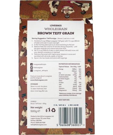 Lovegrass Ethiopia Habesha Brown Teff Grain - Brown - 500g - Buy Online on GoSupps.com