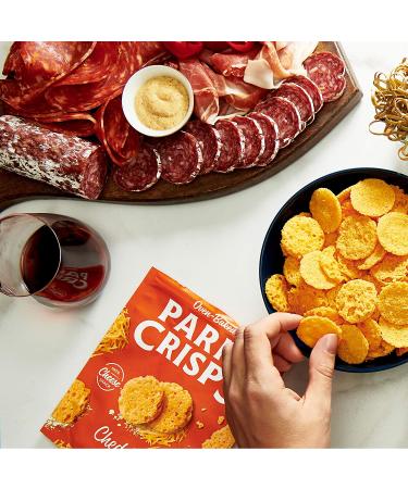 Parmcrisps Cheddar Cheese Crisps | Keto-Friendly, Gluten-Free, Low Carb Snacks | 100% Real Cheese | 1.75oz Pack of 6 - Buy Online on GoSupps.com