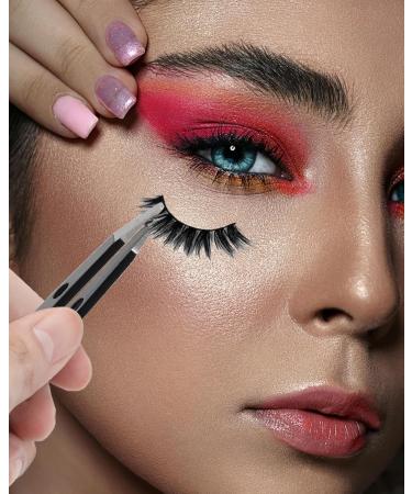 Precision Stainless Steel Tweezers Set - Professional Eyebrow Hair Splinter & Blackhead Remover - 6-Piece Kit for Men & Women - Black & Silver - Buy Online on GoSupps.com