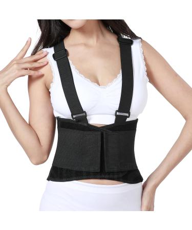 Women's XL Black Lumbar Support Belt with Suspenders - Ultimate Comfort & Pain Relief for All-Day Wear - Buy Online on GoSupps.com