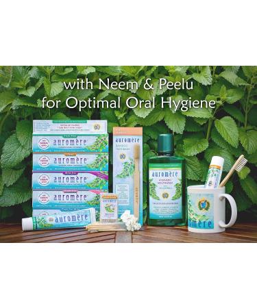 Auromere Fresh Mint Herbal Toothpaste - Vegan, Natural, Non-GMO, Fluoride and Gluten Free with Neem & Peelu - 4.16 oz - Buy Online on GoSupps.com