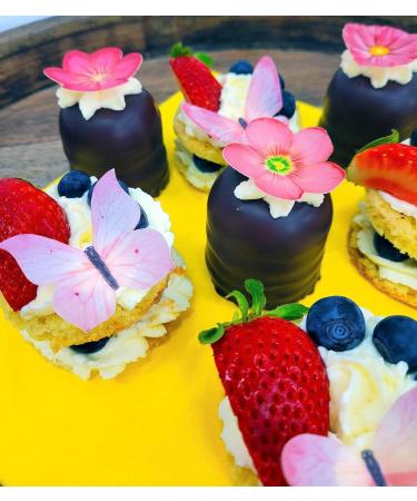 PreCut Gorgeous Pink Flowers Edible Wafer Paper Cupcake Cake Dessert Toppers Birthday Party Wedding Decorations (Flowers) - Buy Online on GoSupps.com