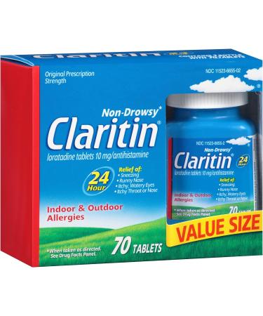 Claritin 24 Hour Non-Drowsy Allergy Tablets - 70 Count - Buy Online on GoSupps.com