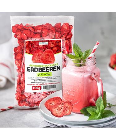 100g Freeze-Dried Strawberries | Natural Sugar-Free Dried Fruits | Detox Organica - Premium Quality Sliced Fruit - Buy Online on GoSupps.com