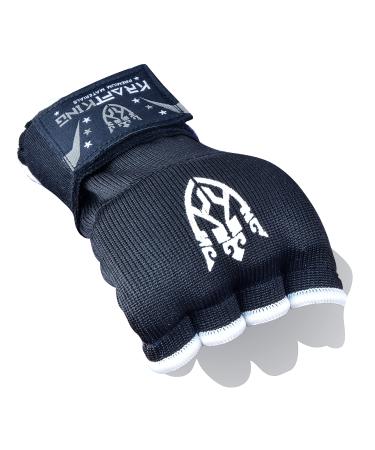 Power king professional gel inner gloves boxing bandages boxing inner gloves with wrist belt wrist bands martial arts box fingerless inner grappling training gloves muay Thai mma training xs black