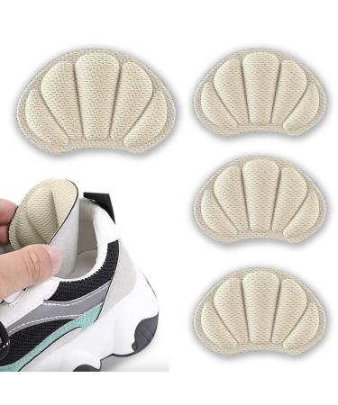 Heel Grips 2 Pairs of Shoe Heel Pads Stick-on Protectors - Blister Prevention if Shoes Too Big for Ladies & Men by Unel (Beige)
