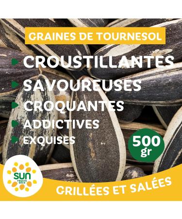 SUN - Sunflower seeds 250g - Grilled & Salted Pipas - 100% natural - Ideal as an aperitif or kitchen - Sunflower flower seeds - Buy Online on GoSupps.com