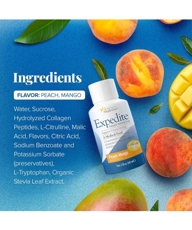 Medtrition Expedite Liquid Collagen Peach Mango 2 Fl Oz Pack of 24 - Nutrition Support for General Orthopedic & Cosmetic Surgery Recovery Peach Mango 2 Fl Oz (Pack of 24) - Buy Online on GoSupps.com
