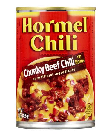 HORMEL No Bean Chunky Chili, 15 Ounce (Pack of 8) Chunky No Beans 15 Ounce (Pack of 8)
