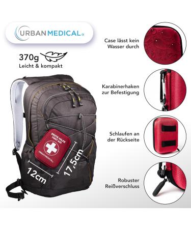 Urban Medical Outdoor First Aid Set - Fully Equipped Kit with Malta Emergency Brochure Rescue Blanket & Rain Poncho | Ideal for Car & Bike | DIN13167 - Buy Online on GoSupps.com