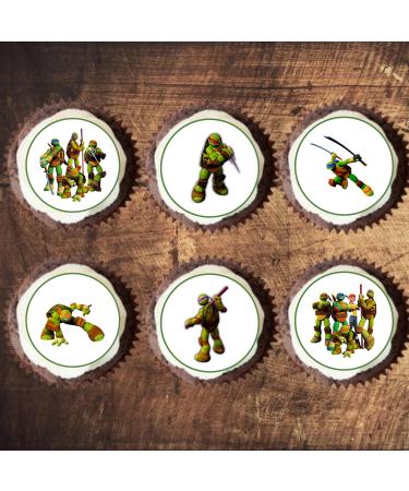 Ninja Turtle Cupcake Toppers PRECUT Optional #2 Edible Ninja Turtle Cake Topper Ninja Turtles Birthday Decorations Ninja Turtle Cake Toppers Ninja Cake Decorations Ninja Turtle Party (PRECUT 12) 12 PRECUT - Buy Online on GoSupps.com