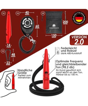 Weidebach Dog Whistle for Training | Loud & Constant Sound | Includes E-book & Treat Bag | Red - Perfect for Recall Training - Buy Online on GoSupps.com