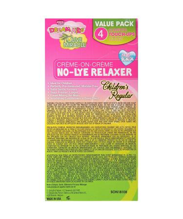 African Pride Dream Kids Olive Miracle Touch-Up Relaxer Kit - Regular Strength, Strengthens & Protects Hair, Contains Olive Oil for Moisture Seal - 1 Kit - Buy Online on GoSupps.com