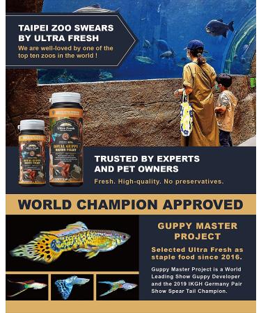 Ultra Fresh Royal Guppy Mignon Pellet - Natural Guppy Food with Sword Prawns, Spirulina & Seaweeds - 4.6 oz Pack - Highly Nutritious & Preservative-Free for Vibrant Color & Cleaner Water - Buy Online on GoSupps.com
