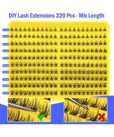 ALICE B20 DIY Lash Extension Clusters | CC Curl Individual False Eyelashes 10-16MM - Natural Look DIY Eyelash Extensions - Buy Online on GoSupps.com