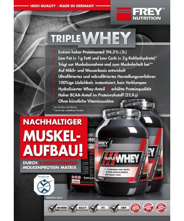 Frey Nutrition Triple Whey 750g (Chocolate) | 30% Isolate & High BCAA Protein | Premium German Quality - Buy Online on GoSupps.com
