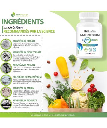 Nutrisolution I Magnesium Revolution I 60 Capsules High Absorption I Food Supplement I 7 forms of Magnesium in one capsule I Improve Concentration and Memory I Made in France - Buy Online on GoSupps.com