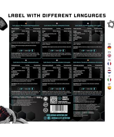 Buy Cyclic Dextrin (Cluster Dextrin ) 1000g - Premium Vegan Carbohydrate Powder for Energy | High Bioavailability & Patented Formula - Buy Online on GoSupps.com