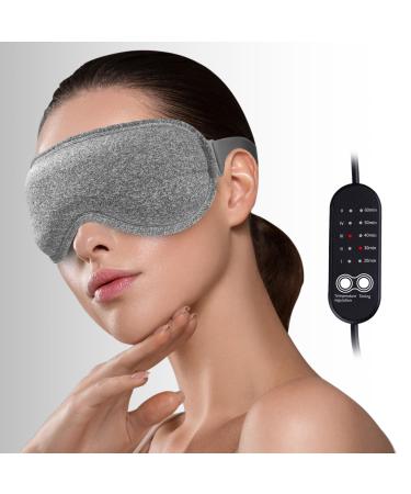 Heated Eye Mask for Dry Eyes ingeware Eyes Heating Pad with Temperature Timer Control Warm Eyes Compress (Dark Grey) Remote