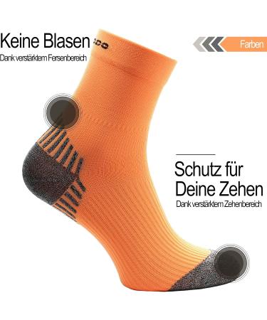 Comodo 3 Pairs Running Socks for Men & Women | Neon Orange | Trail & Marathon Function Socks | Comfort for Jogging & Running 35-38 - Buy Online on GoSupps.com