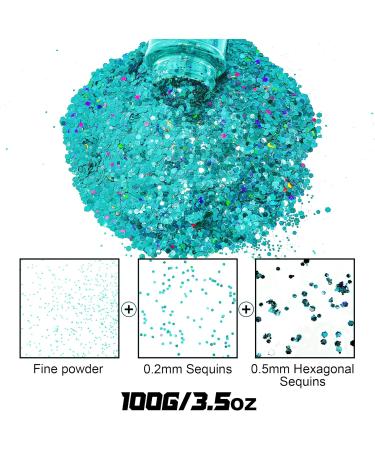 Holographic Ice Blue Glitter for Face Body Nail Art & DIY - Perfect for Makeup Hair Slime & Tinkering - Buy Online on GoSupps.com