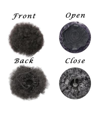 MEIRIYFA Afro Puff Drawstring Ponytail - Short Curly Synthetic Hair Extension Bun with Clips (Black) - Buy Online on GoSupps.com