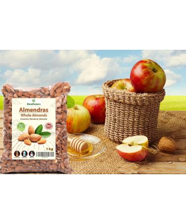 Almonds 1kg Raw Peeled - Salt Free with Skin - 100% Natural and Whole - Of Mediterranean Origin More Tasty - Qual - Buy Online on GoSupps.com