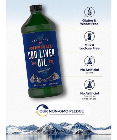 Carlyle Cod Liver Oil Norwegian Liquid 16 fl oz - Pack of 3 Bottles | Non-GMO & Gluten Free - Buy Online on GoSupps.com