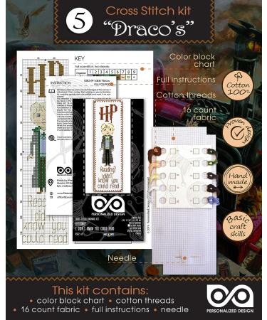 Personalized Kids' HP Quotes Embroidery Kit - Set of 5 DIY Bookmarks with Cross-Stitch Patterns - Buy Online on GoSupps.com
