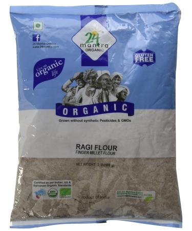 24 Mantra Organic Ragi Flour (Finger Millet Flour) - 4 lbs, Gray