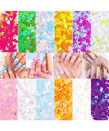24 Colors Butterfly Nail Glitter for Face Nails Eyes Lips & Hair | Perfect for Festivals Parties & Christmas - Buy Online on GoSupps.com