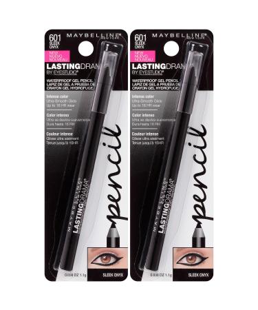 Maybelline New York Eyestudio Lasting Drama Waterproof Gel Pencil Makeup Sleek Onyx 2 Count