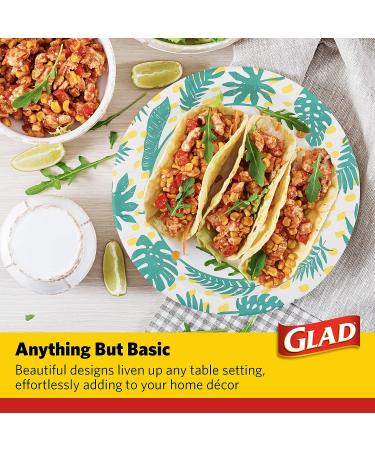 Glad Disposable Palm Leaf Design 8.5 Inch Paper Plates - 50 Count Pack - Buy Online on GoSupps.com