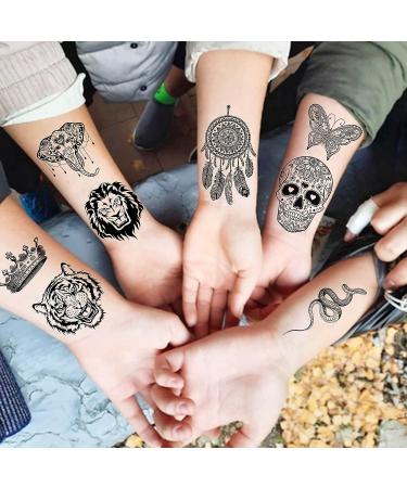 JOEHAPY 31 Sheets Indian Black Temporary Tattoos for Women - Bohemian 3D Design with Lotus, Tribal Figures, and Animals - Long-Lasting Fake Tattoos for Adults - Buy Online on GoSupps.com