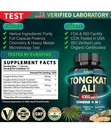 Satoomi Tongkat Ali 4300mg - 90 Vegan Capsules for Men | Premium Quality Supplement - Buy Online on GoSupps.com